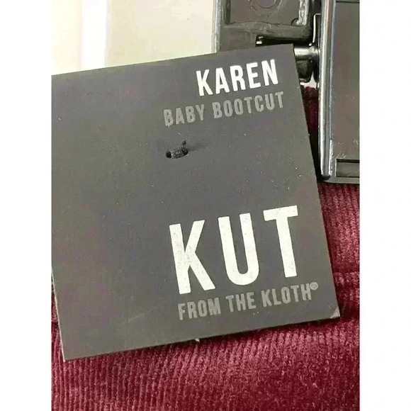 NWT Kut From The Kloth KAREN Womens Size 16 Corduroy Baby Bootcut Burgundy soft - Picture 5 of 6